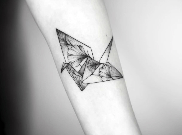 Stylish Womens Origami Tattoo