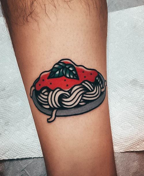 Stylish Womens Pasta Tattoo