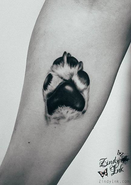 Stylish Womens Paw Print Tattoo