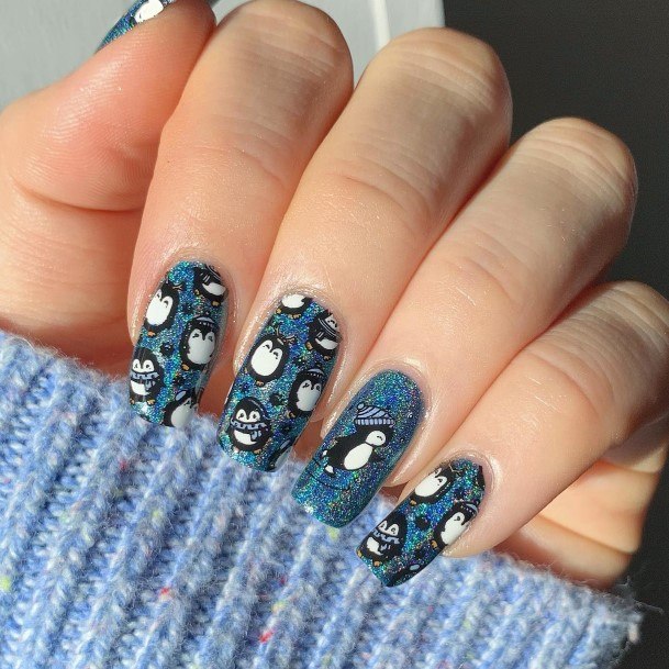 Stylish Womens Penguin Nail