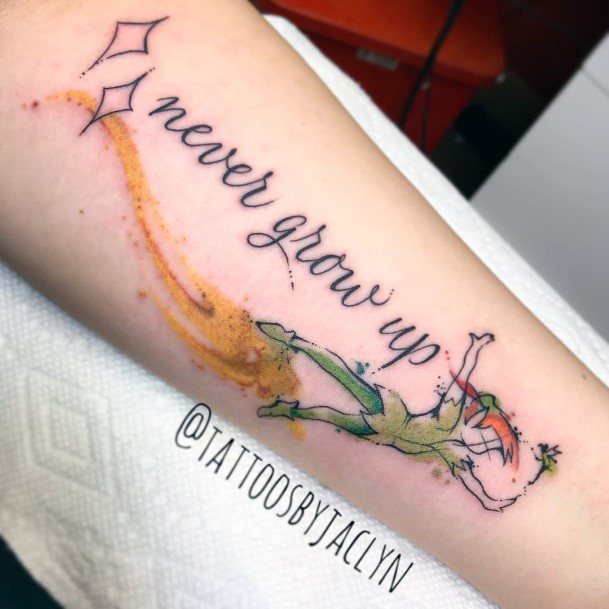 Stylish Womens Peter Pan Tattoo