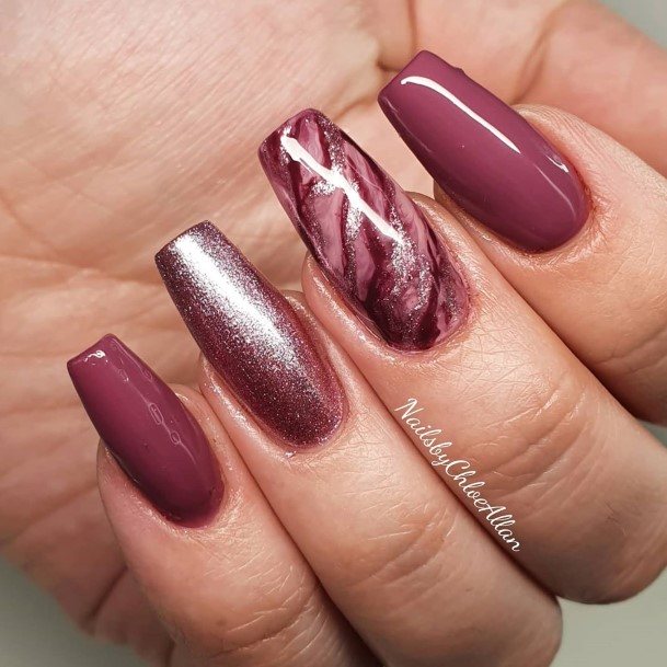 Stylish Womens Plum Nail