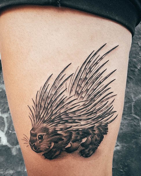 Stylish Womens Porcupine Tattoo