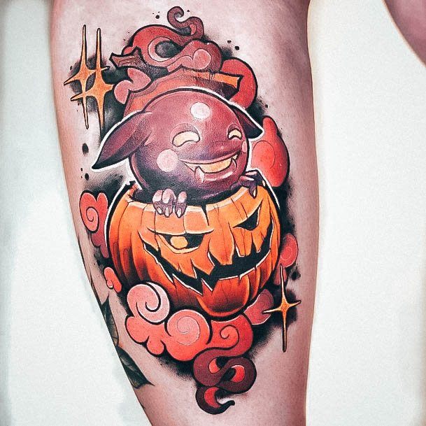 Stylish Womens Pumpkin Tattoo