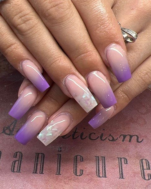 Stylish Womens Purple Ombre Nail