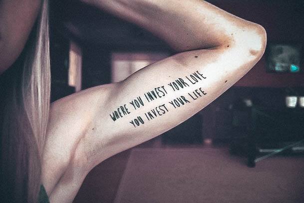 Stylish Womens Quote Tattoo