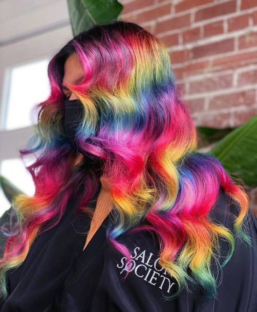 Stylish Womens Rainbow Hairstyles