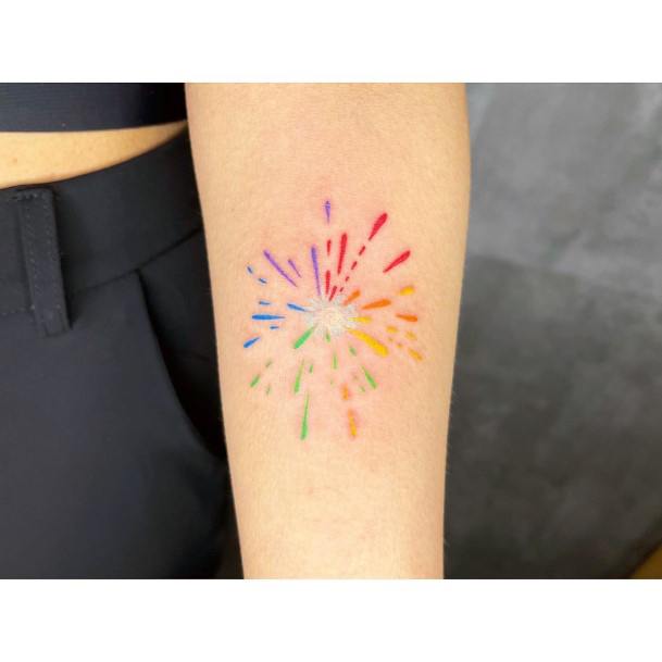 Stylish Womens Rainbow Tattoo