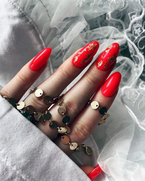 Stylish Womens Red Dress Nail