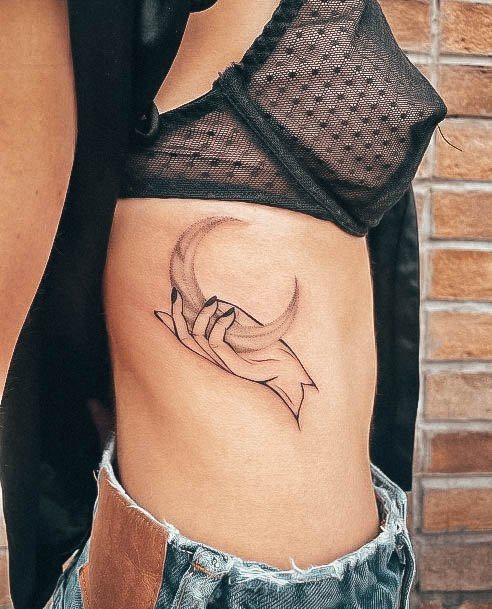 Stylish Womens Rib Tattoo