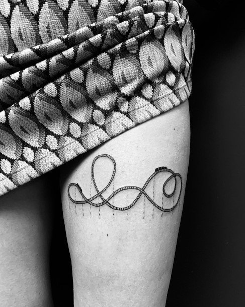 Stylish Womens Rollercoaster Tattoo