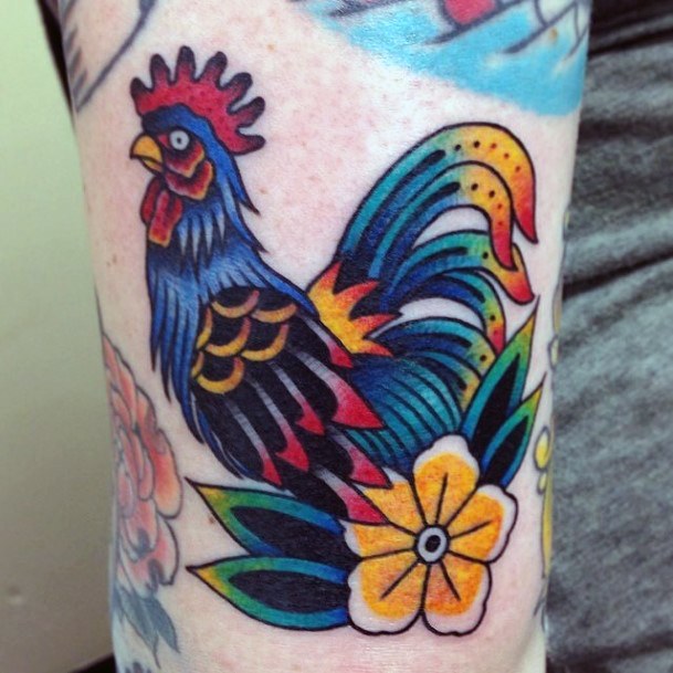 Stylish Womens Rooster Tattoo