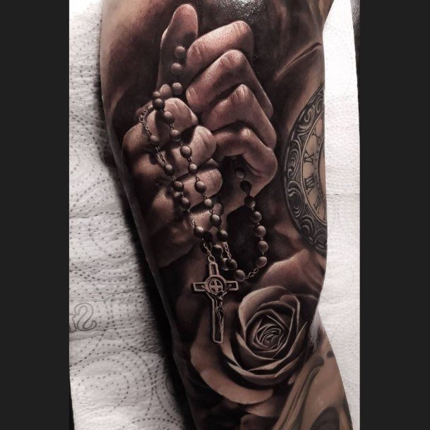 Stylish Womens Rosary Tattoo