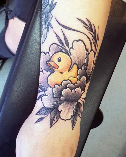 Stylish Womens Rubber Duck Tattoo