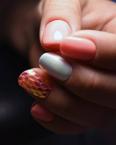 Stylish Womens Salmon Nail