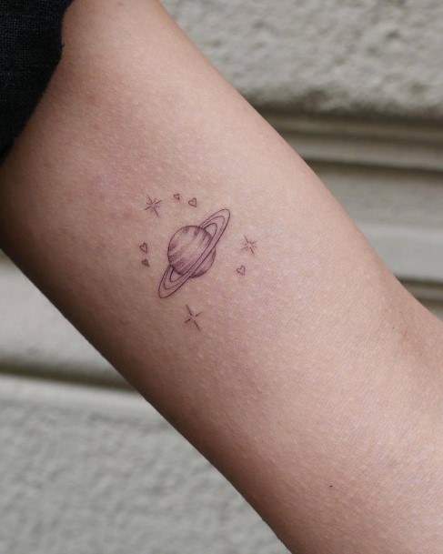 Stylish Womens Saturn Tattoo