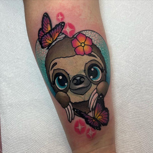 Stylish Womens Sloth Tattoo