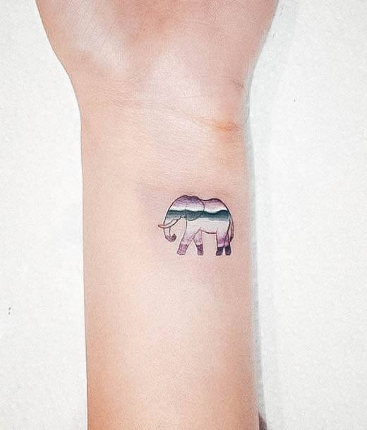 Stylish Womens Small Elephant Tattoo