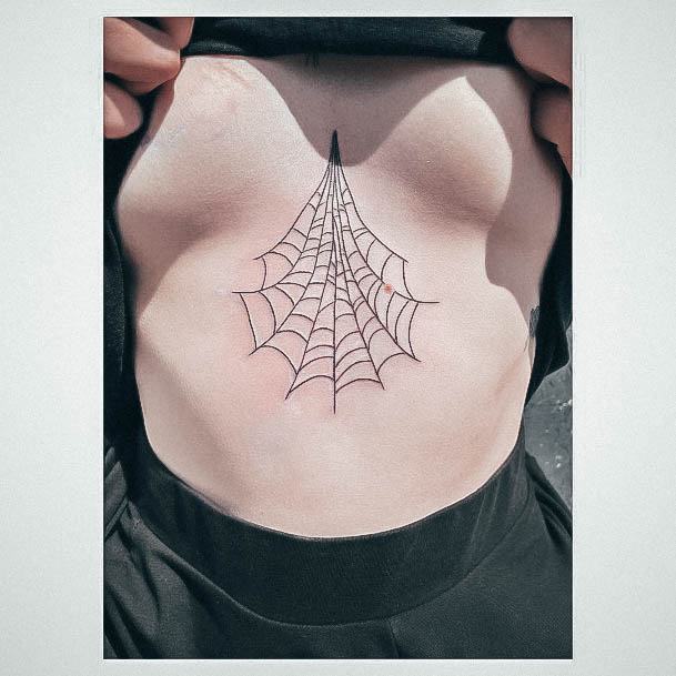 Stylish Womens Small Spider Web Tattoo