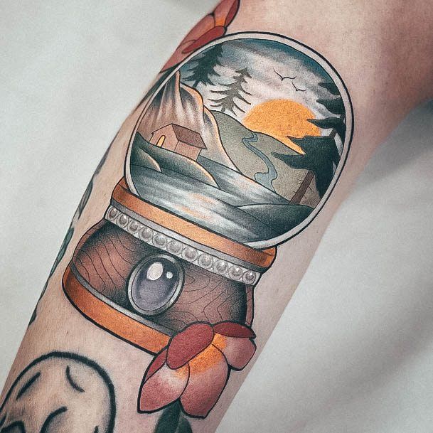 Stylish Womens Snowglobe Tattoo