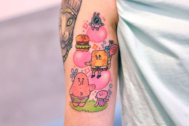 Stylish Womens Spongebob Tattoo