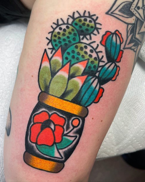 Stylish Womens Succulent Tattoo