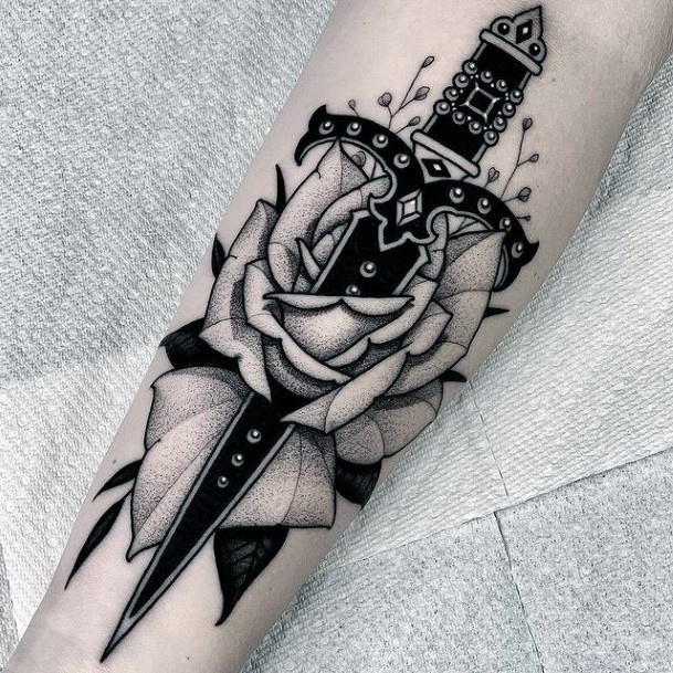 Stylish Womens Sword Tattoo