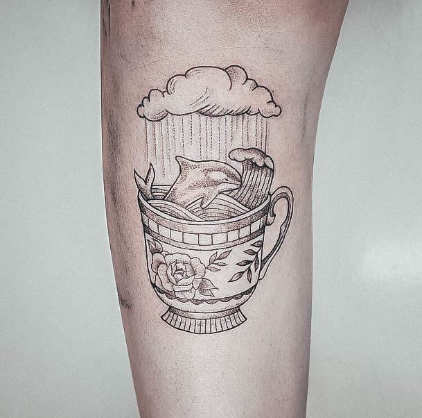 Stylish Womens Tea Cup Tattoo