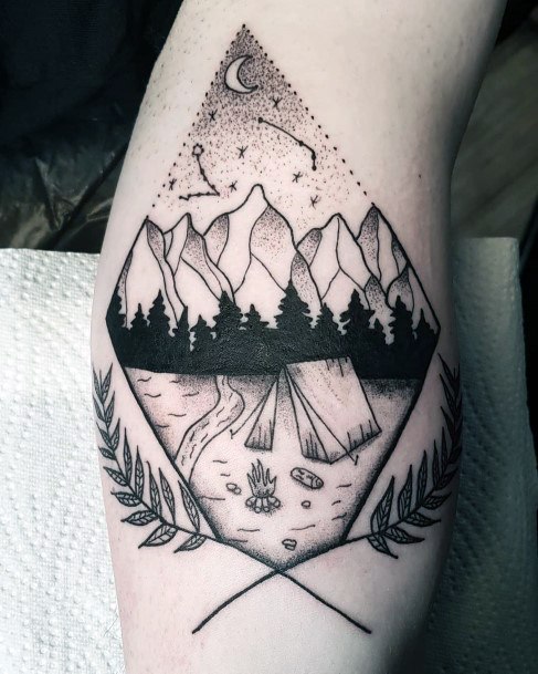 Stylish Womens Tent Tattoo