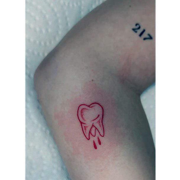 Stylish Womens Tooth Tattoo