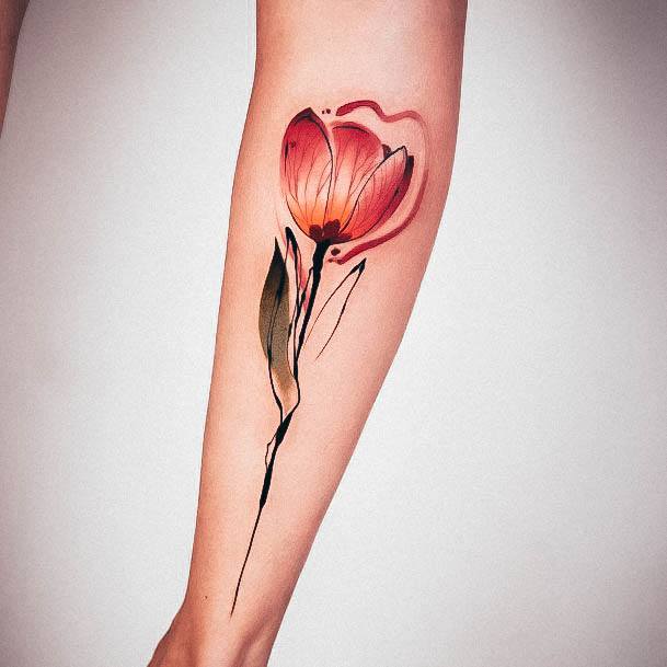 Stylish Womens Tulip Tattoo