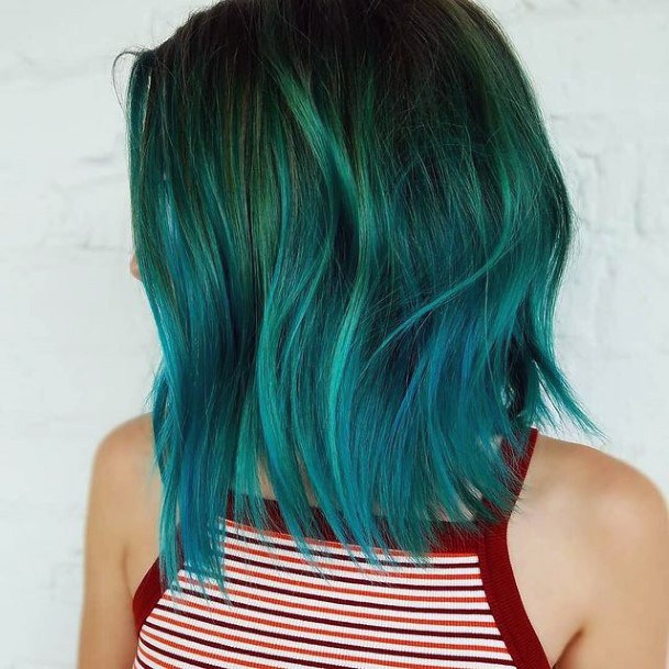 Stylish Womens Turquoise Ombre Hairstyles