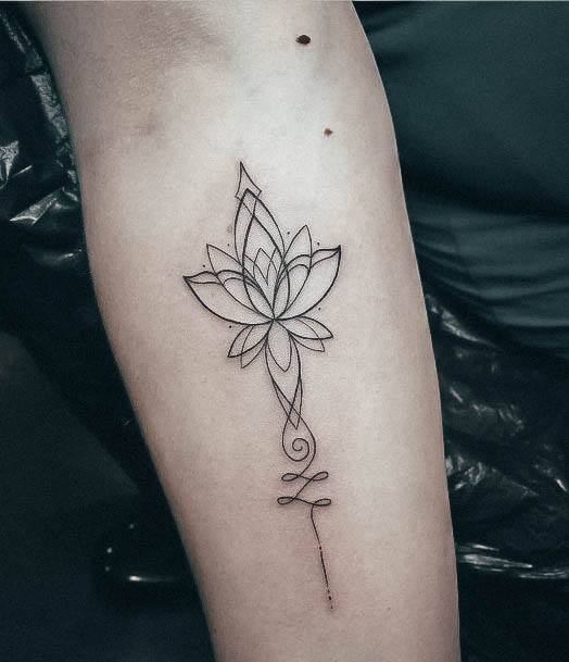 Stylish Womens Unalome Tattoo