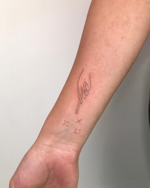 Stylish Womens Wand Tattoo