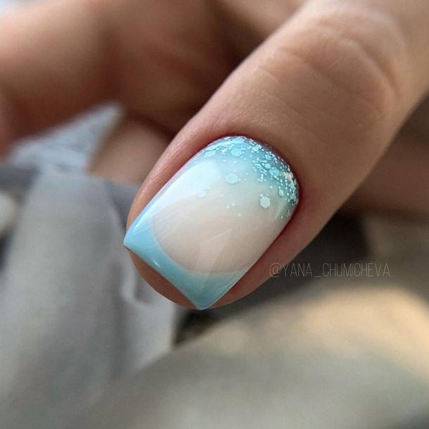 Stylish Womens White Ombre Nail