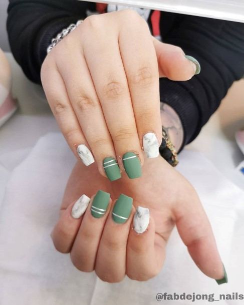 Stylish Womens White Square Nail