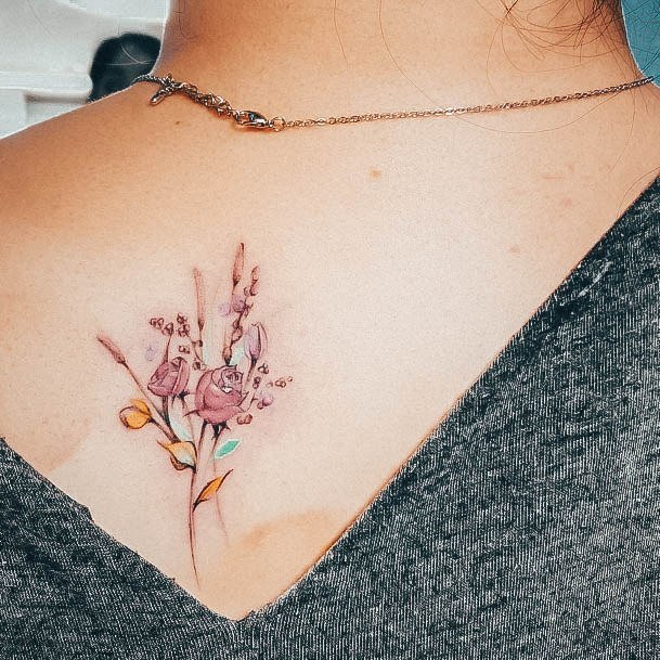 Stylish Womens Wildflower Tattoo