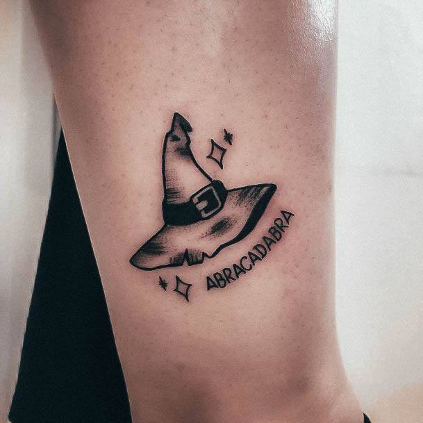 Stylish Womens Witch Hat Tattoo