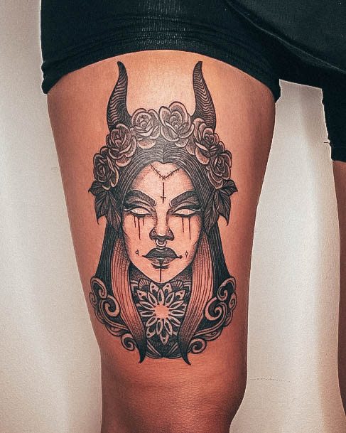 Stylish Womens Witch Tattoo