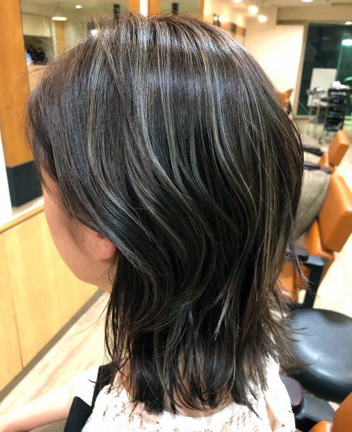 Subtle Cool Toned Highlights For Women With Dark Brunette Hair