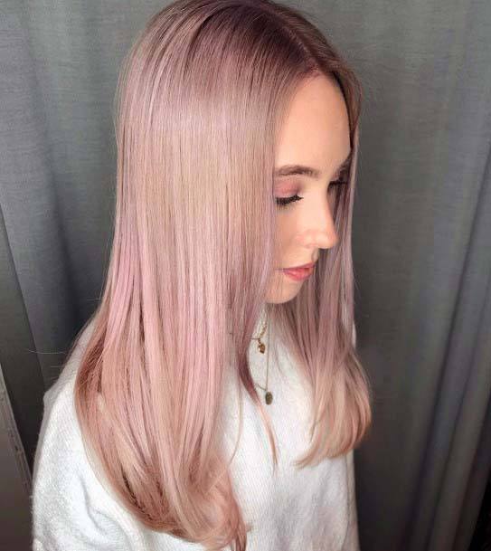 Subtle Pink Hairstyle For Blonde Girls Or Women Spring