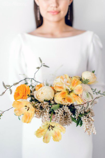 Subtle Yellow And White Wedding Flowers