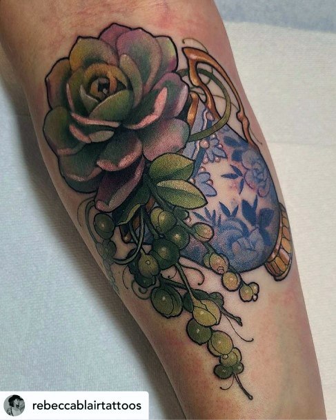 Succulent Tattoo Design Inspiration For Women