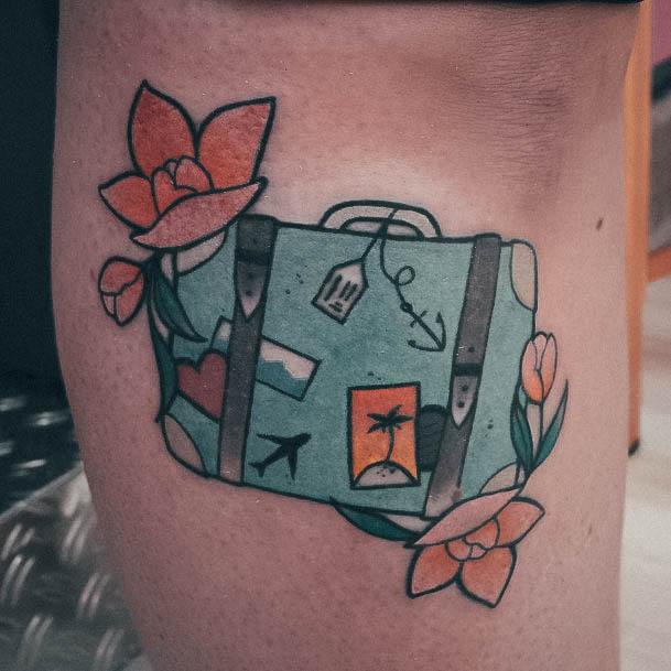 Suitcase Tattoos For Girls