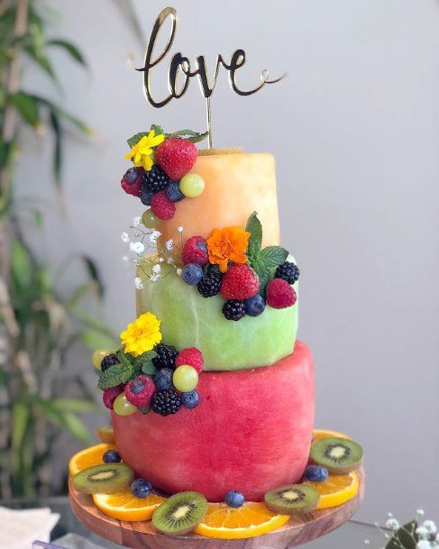 Summer Colored Unique Wedding Cake