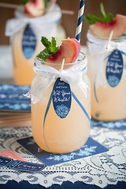 Summer Drink In Mason Jar Wedding Decor