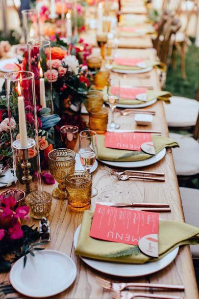 Summer Wedding Flowers Decor Table