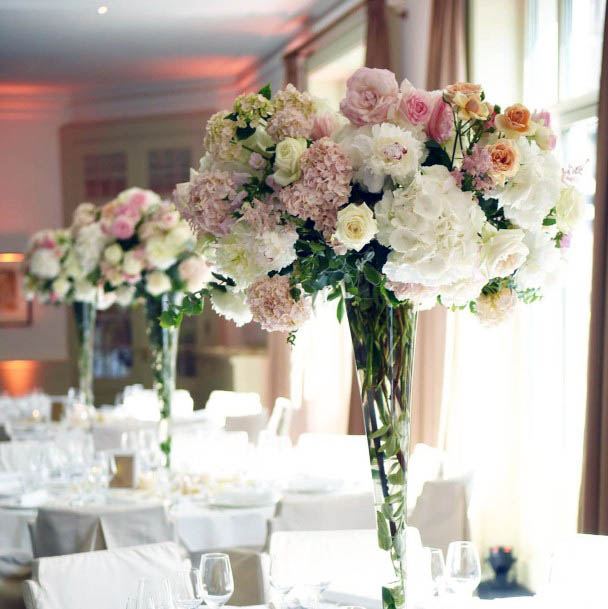 Summer Wedding Flowers In Glass