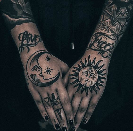 Sun And Moon Tattoos For Girls