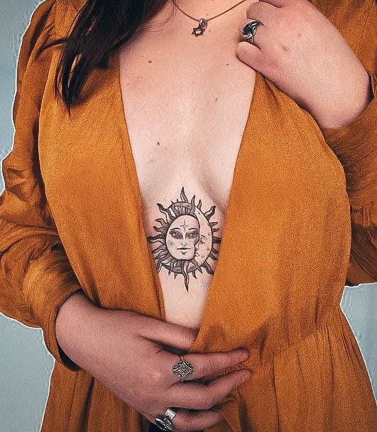 Sun And Moon Womens Tattoo Ideas